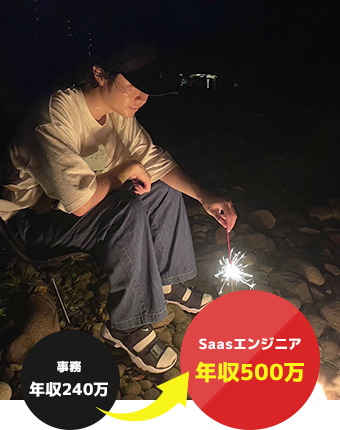 事務年収240万→Saasエンジニア年収500万